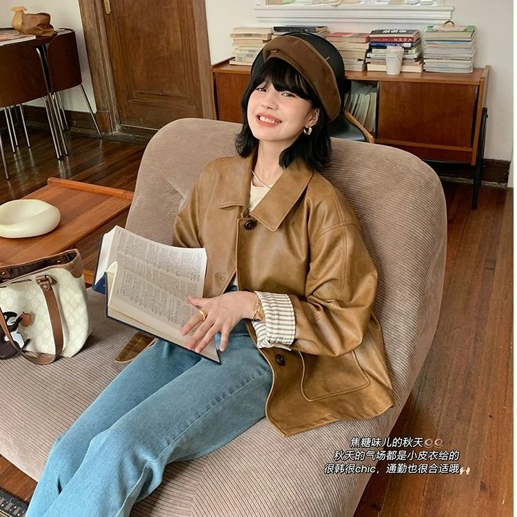 花栗鼠小姐     古着皮衣 疯狂戳中审美！街拍复古穿不腻