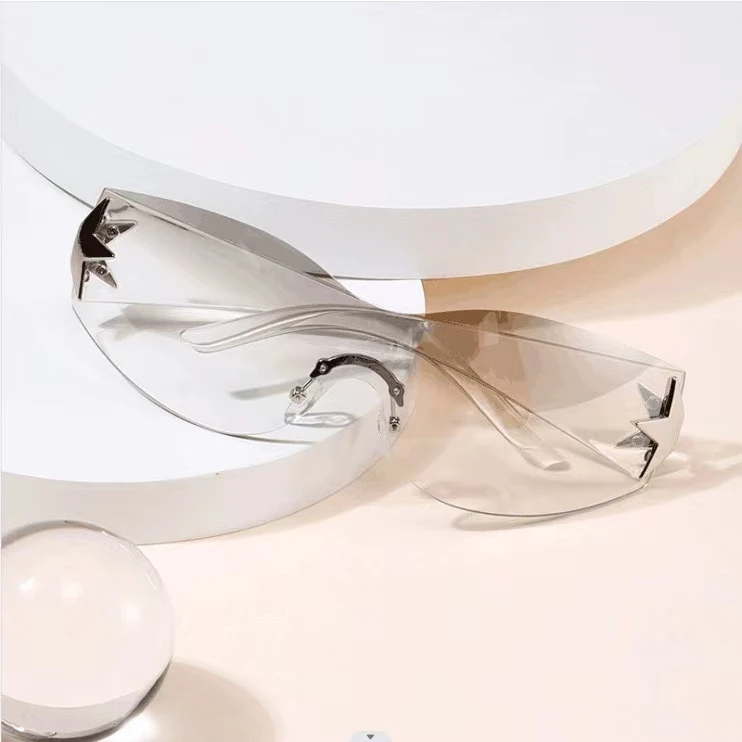 新款时尚五角星连体墨镜男女高级感搭配眼镜