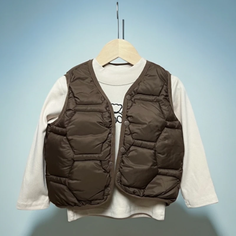 秋冬儿童保暖羽绒男童时尚外穿马甲男女童加厚背心宝宝洋气上衣