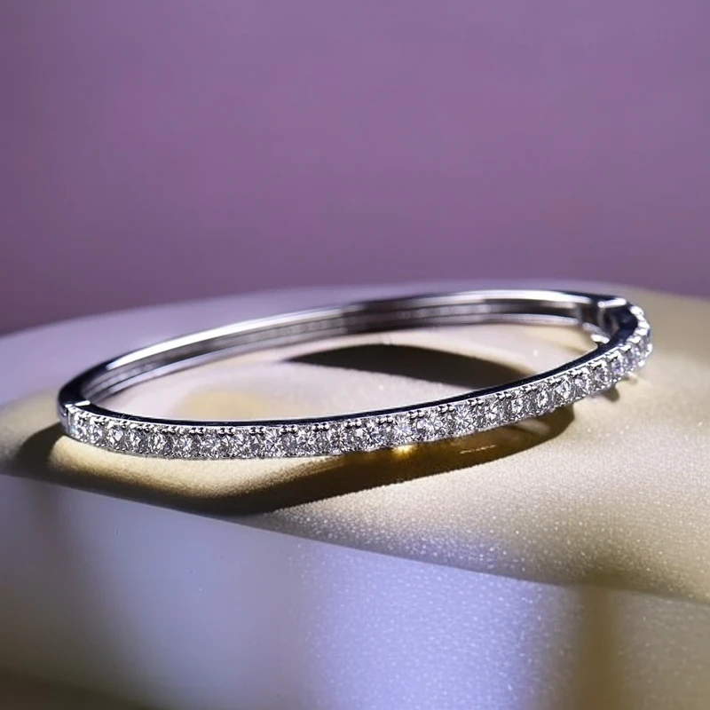 Balala品牌官方直营【满钻半排手镯】莫桑钻手镯手