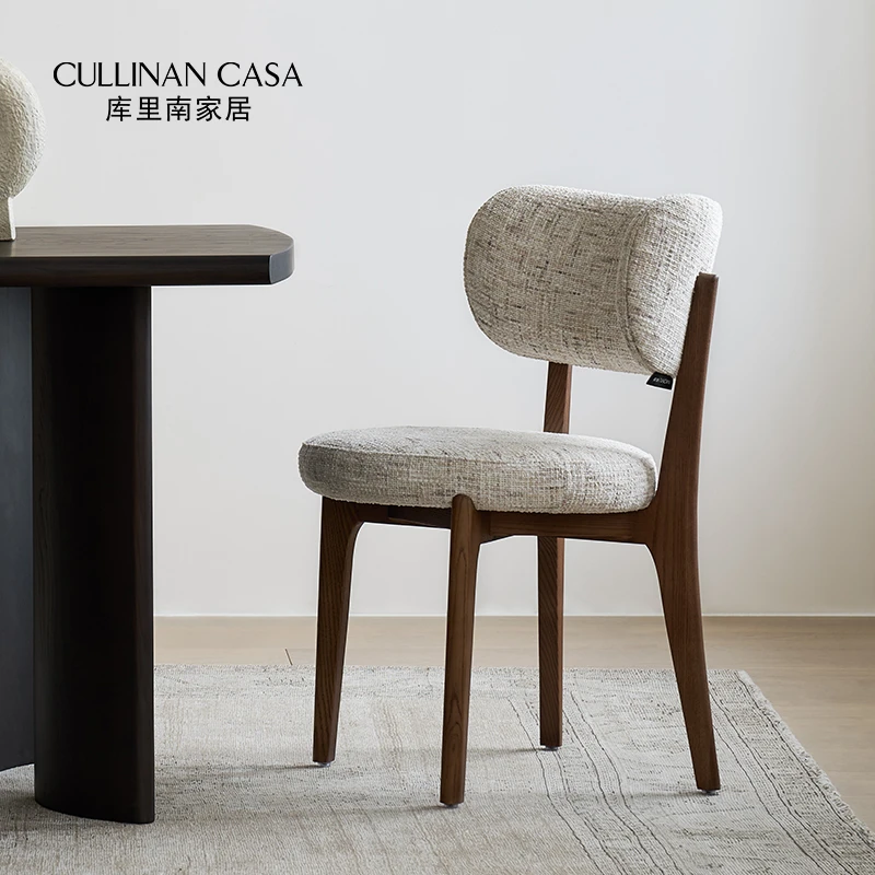 库里南家居艾芙瑞单椅 莫法式复古餐椅设计师书房实木靠背椅子