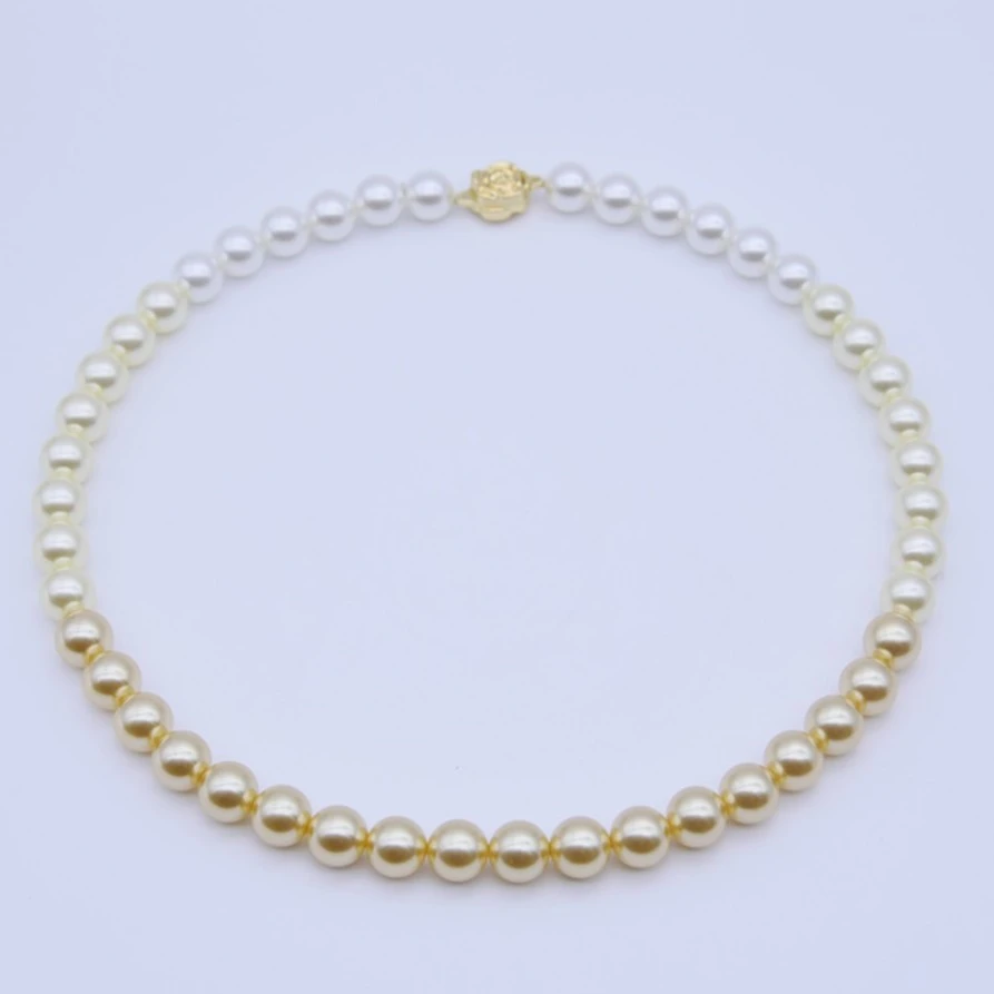 非金属项链 宝莉【四季彩】彩色气质金珠全珠项链10-11mm+手链+耳钉