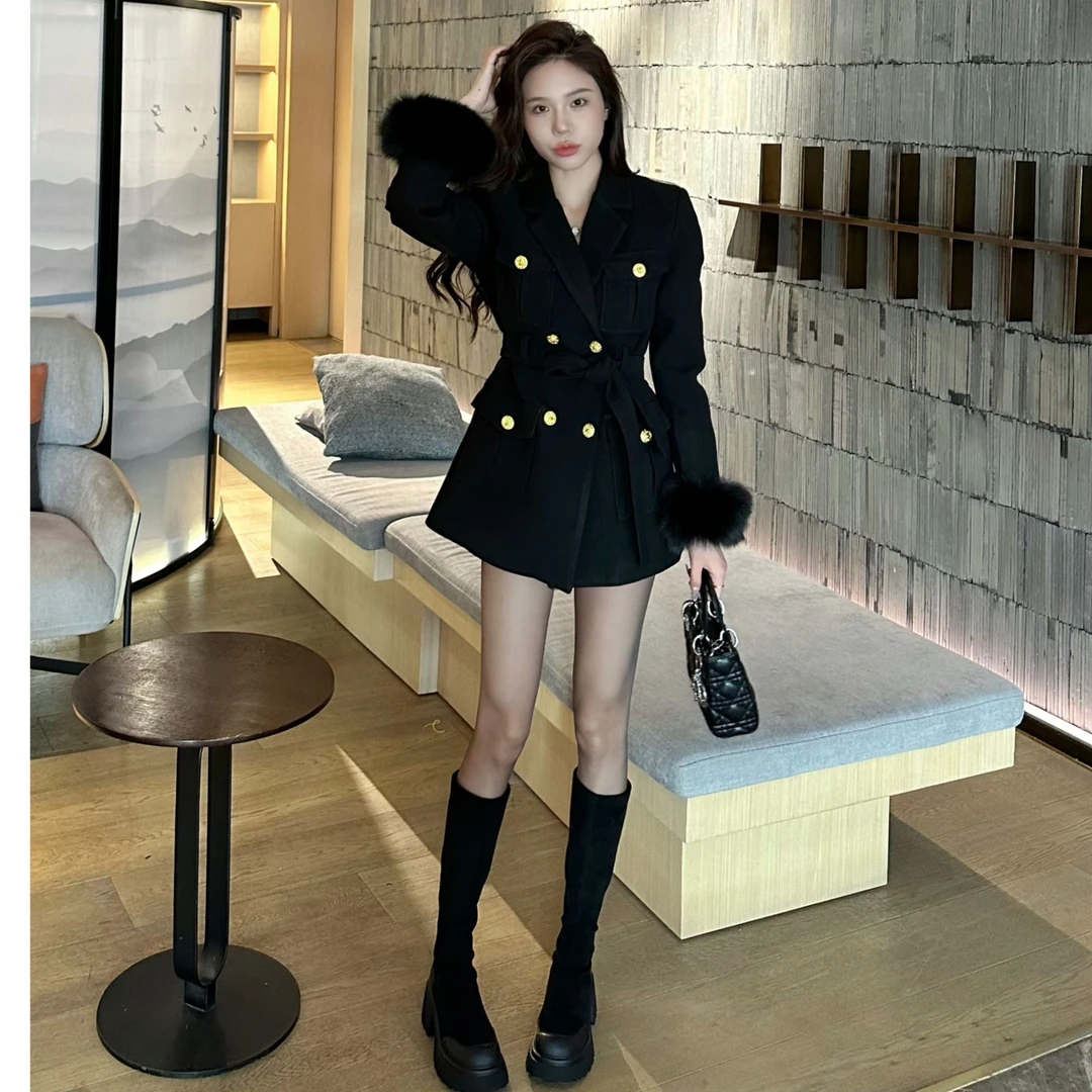 【田姜女装】高品质加厚毛毛袖外套