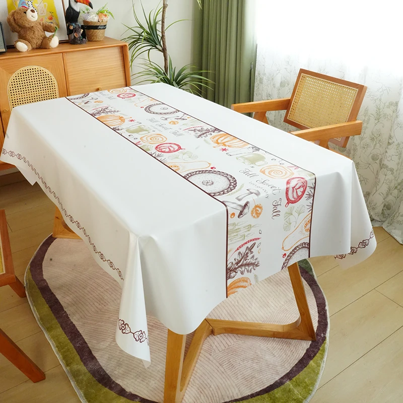 2024新款高级轻奢桌布防水防油防烫免洗PVC简约餐桌布桌布茶几布