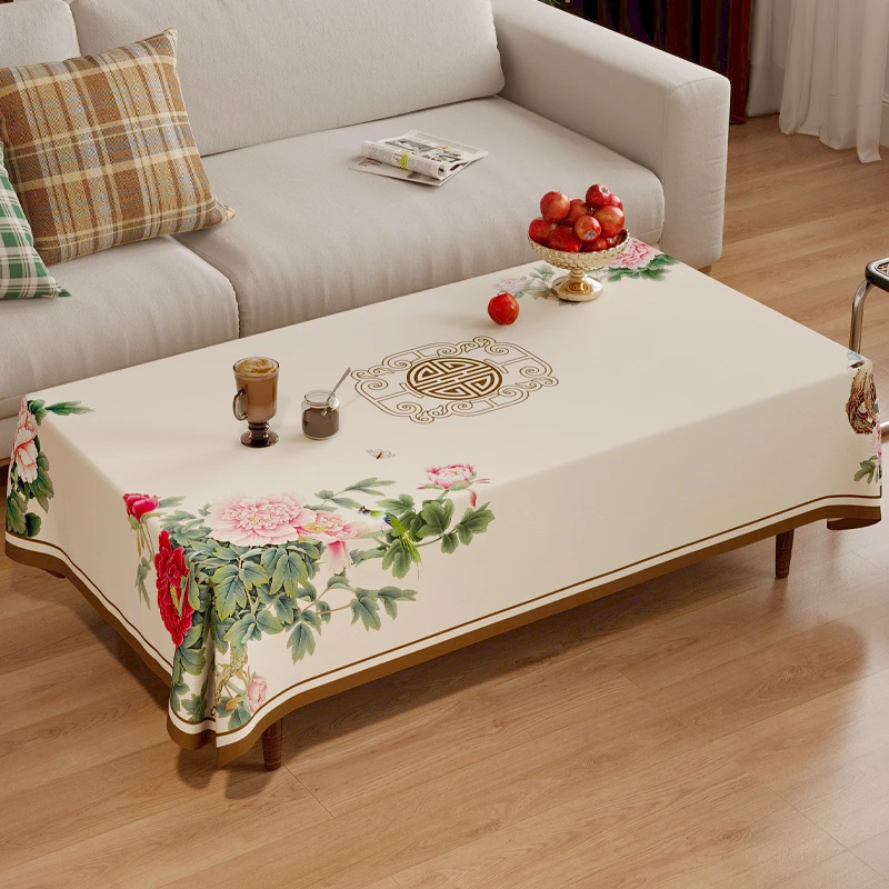 2024加厚桌布新中式桌布茶几布防水防油免洗