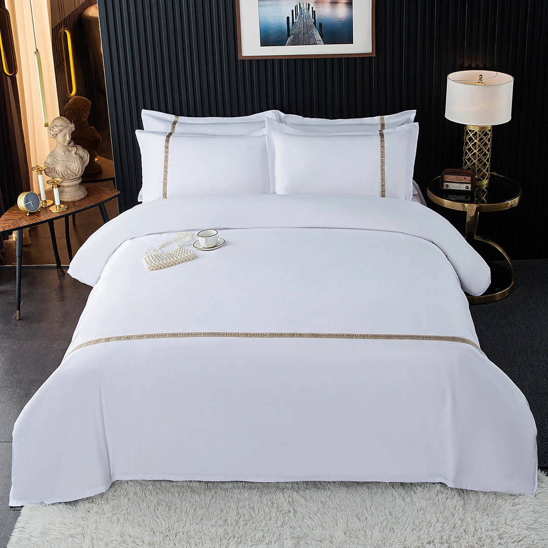 酒店布草批发宾馆床上用品民宿四件套被套床单枕套酒店四件套