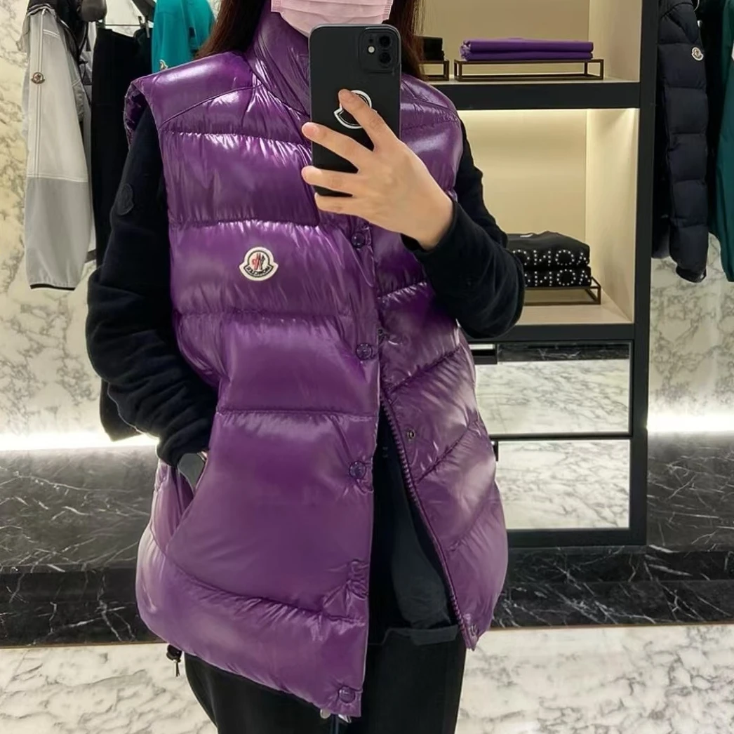 99新 MONCLER Moncler/蒙口 wn58 99新 立领logo拉链羽绒马甲 0码