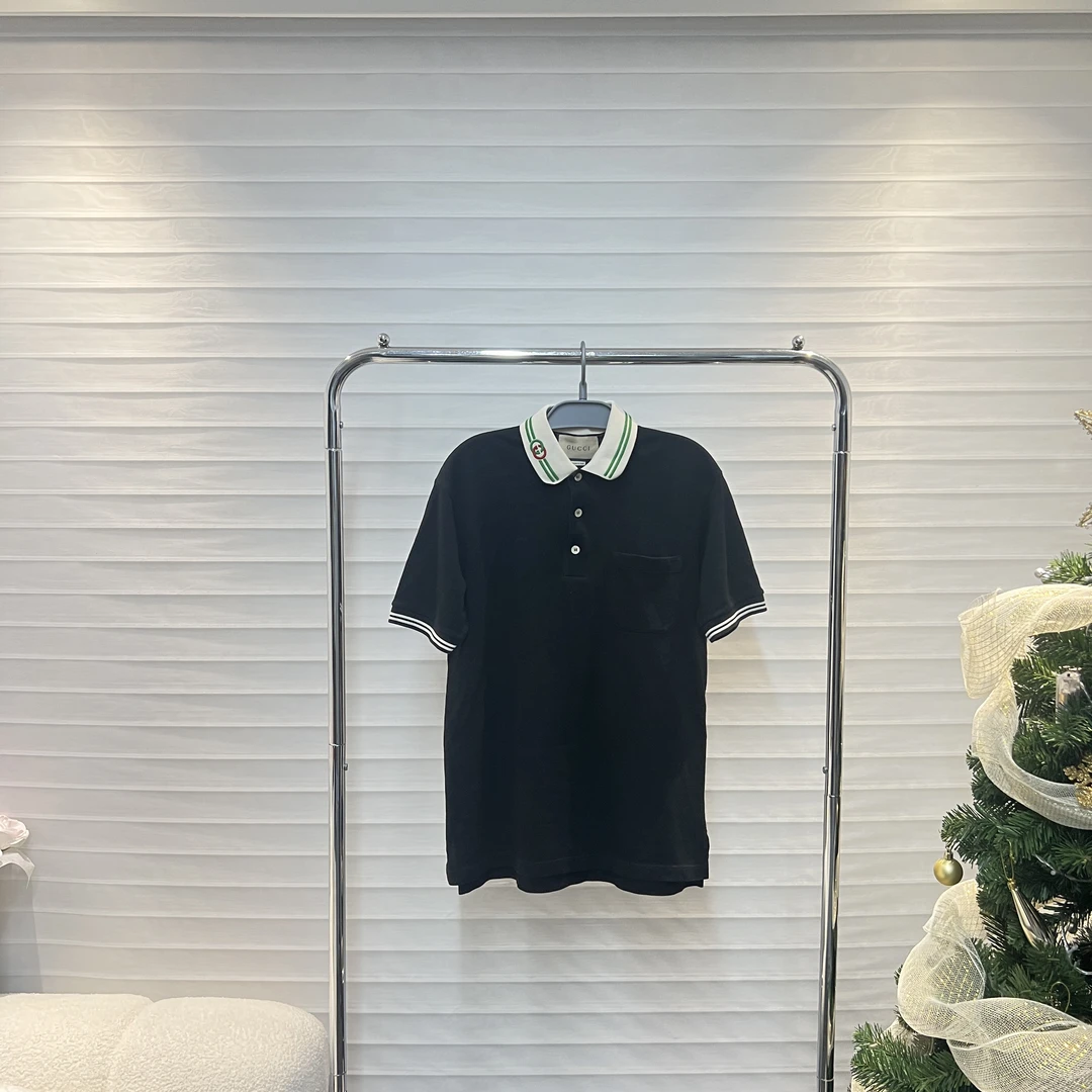99新/古驰/GUCCI/21ss互扣式双G棉短袖POLO/XS码/公价6k/1171