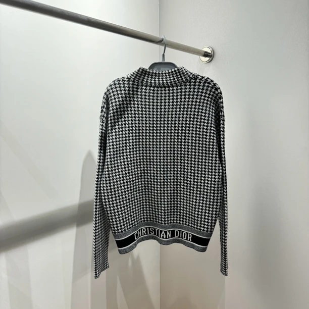 fa08/准新带吊 Dior迪奥 千鸟格下摆标语长袖外套 38码公价2.6w