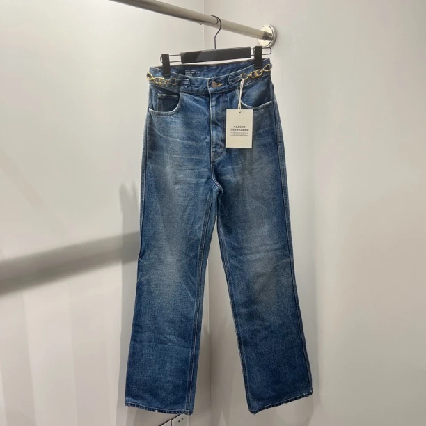 Celine/赛琳 wwj027 99新 金链logo水洗牛仔裤 26码 公价1w