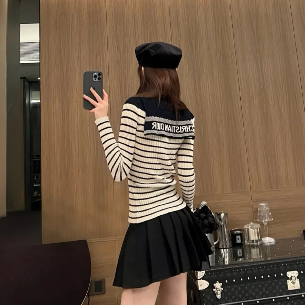 Dior迪奥 ltj032 准新带吊 42码 条纹棉质提花针织毛衣 公价1.4w