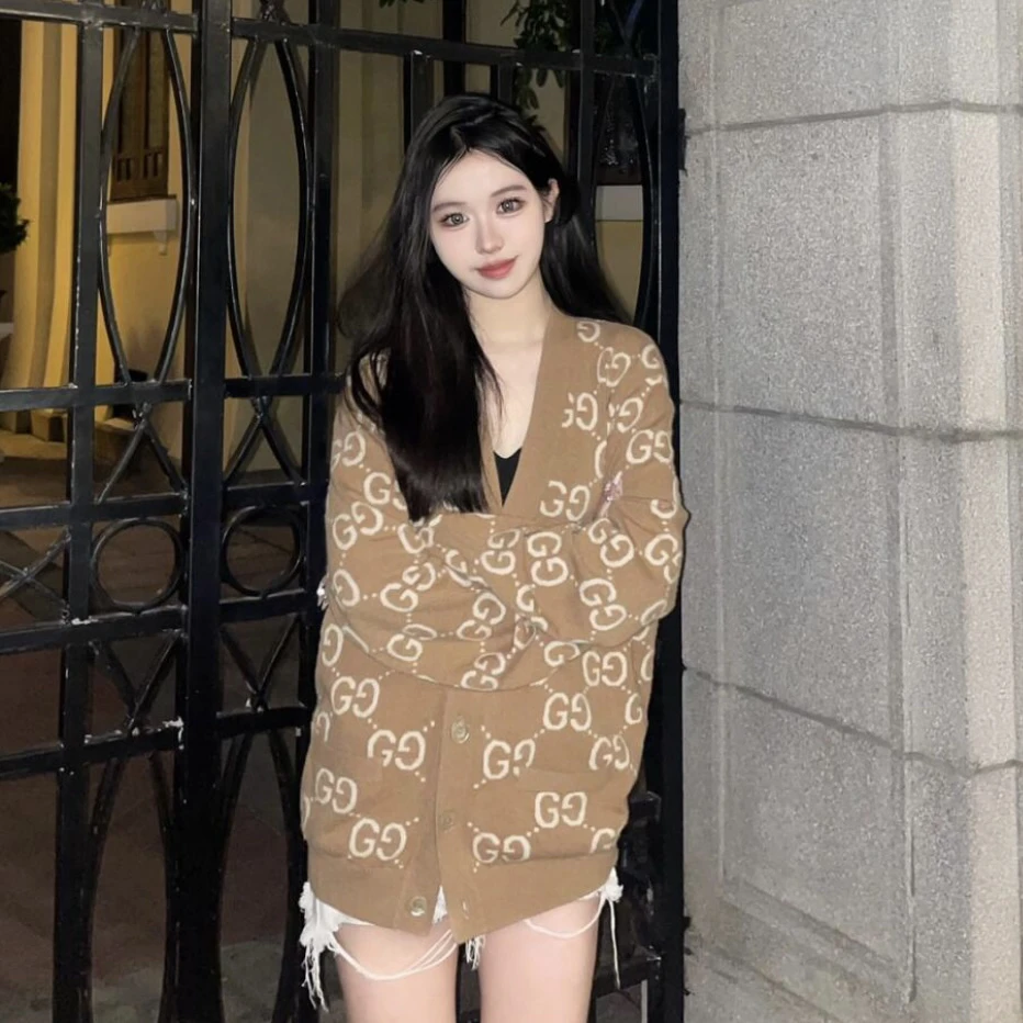 GUCCI古驰 wwj005 准新 SS23 满印GG字母图案毛衣 xl码 公价1.2w