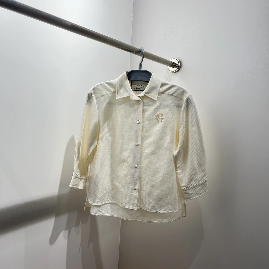 Gucci/古驰 3h021 99新 刺绣logo衬衫 42码 公价8k