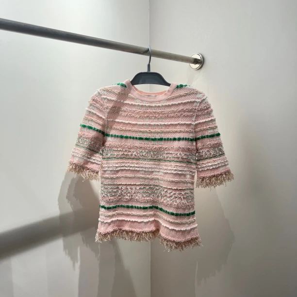 Thom browne/汤姆 b051 99新 彩色条纹花昵短袖 38码 公价 8k