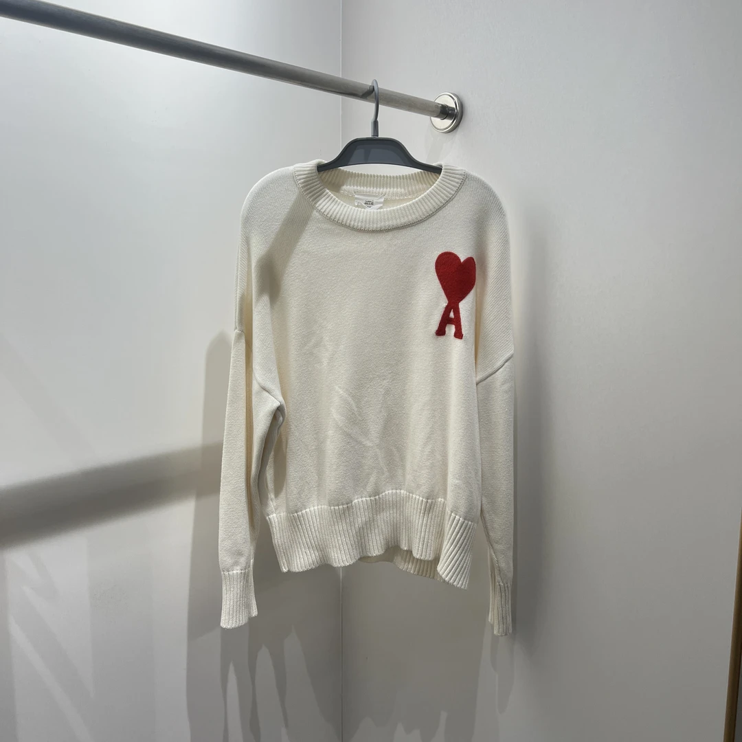 AMIPARIS/阿米热 wn18 99新  FW21 圆领刺绣套头毛衣 m 公价6k