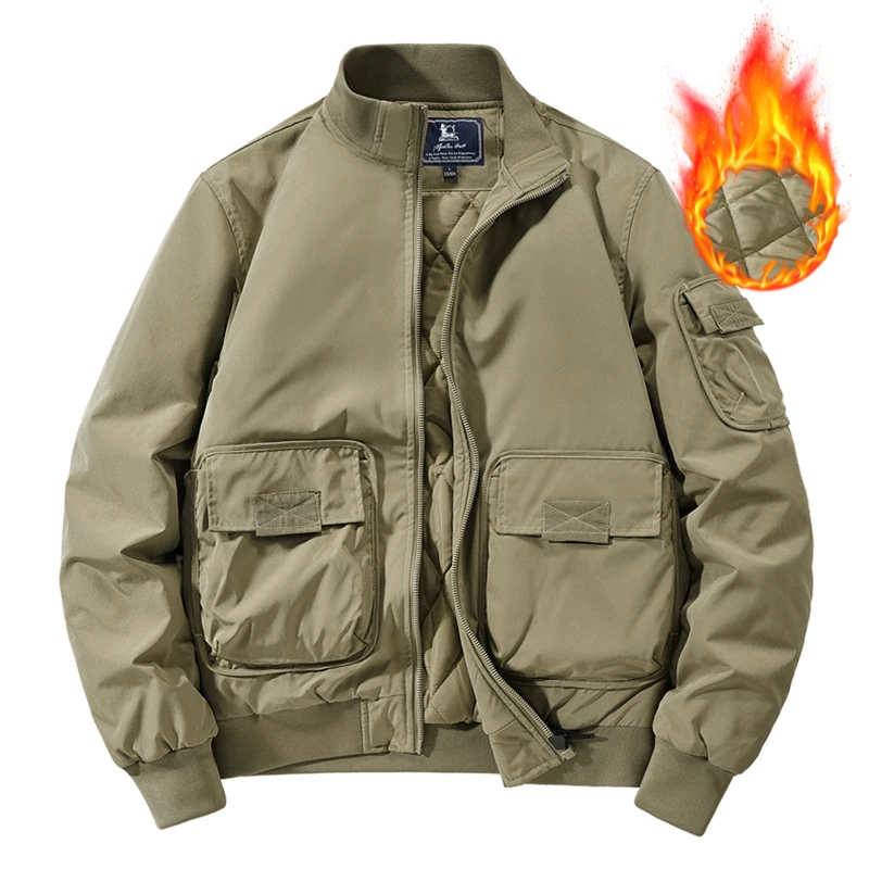 2024新款户外父亲外套保暖男装帅气休闲秋冬装夹克工装5868厚-ZZ