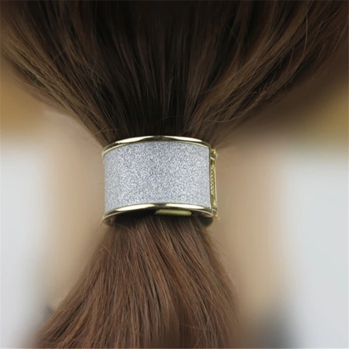 简约金属发圈发扣马尾扣女发绳发夹发饰洋气个性头绳扎高马尾皮筋