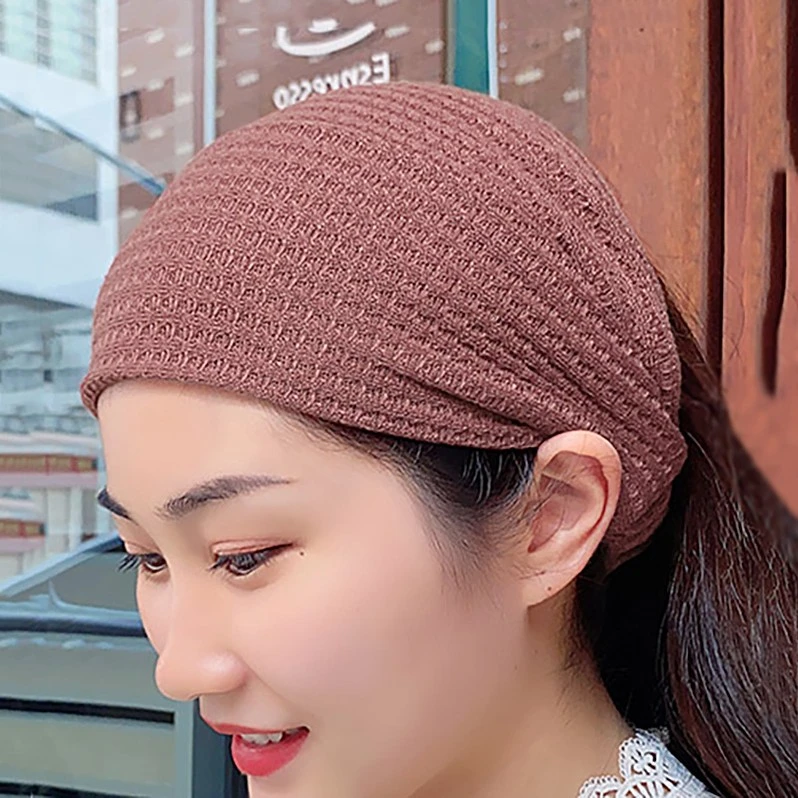 宽边发带秋冬保暖防风遮白发碎发护额头套防寒女款头巾针织发饰品
