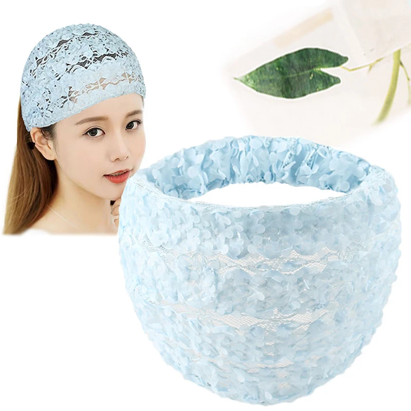 薄款发带宽边遮白发碎发头巾洗脸头套蕾丝超宽布艺发箍夏季发饰女