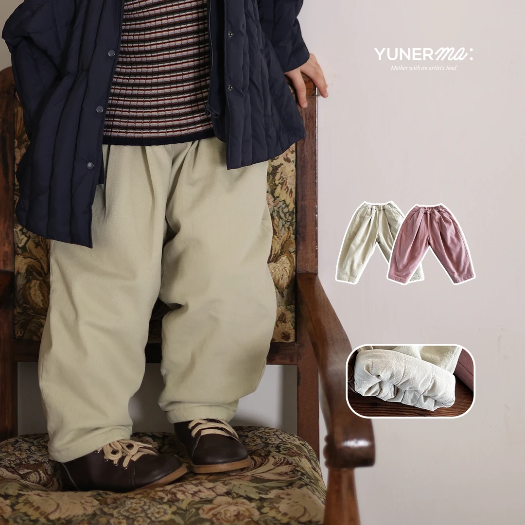 宝宝幼儿园秋冬新款加棉休闲裤允儿妈女童冬季百搭加厚卫裤裤子潮