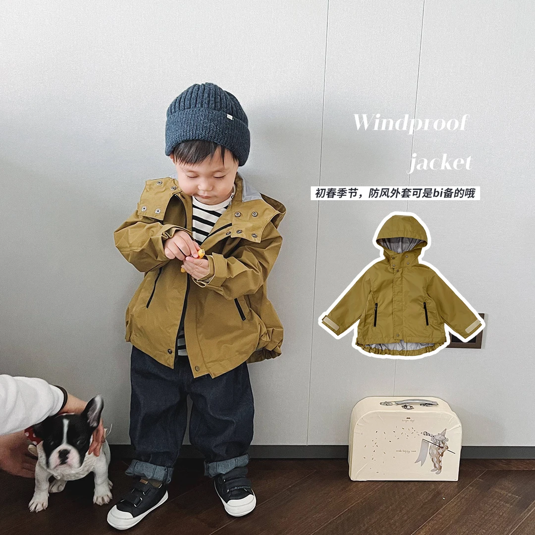 婴幼儿长袖连帽防风外套允儿妈婴童春款宝宝时尚舒适个性帅气上衣