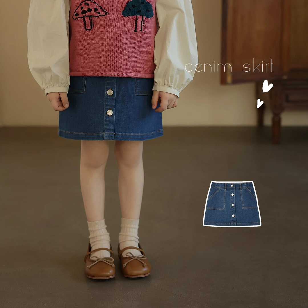 【经典百搭】幼儿园刺绣春夏都可以穿的牛仔半裙