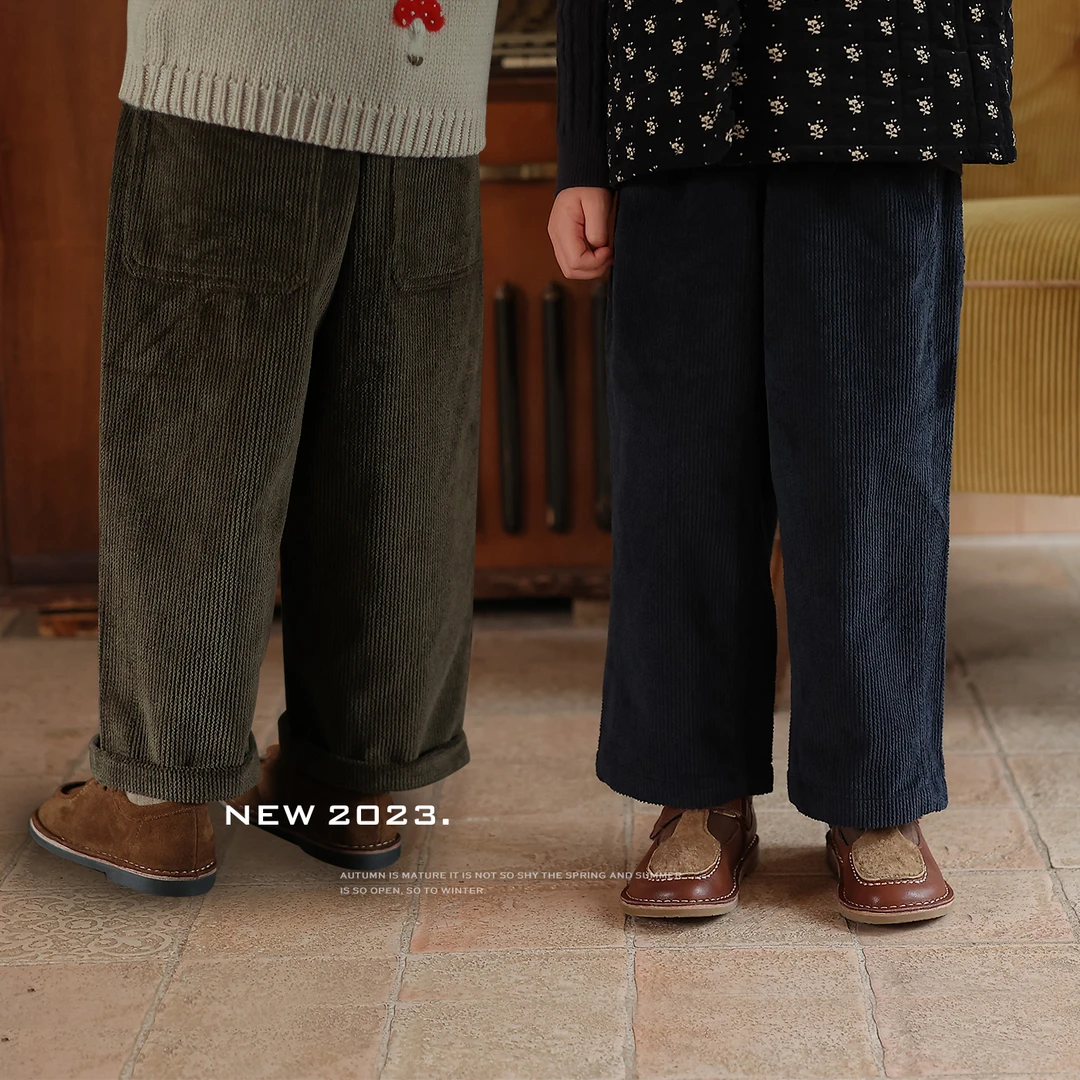 宝宝幼儿园百搭休闲灯芯绒长裤允儿妈女童秋冬洋气休闲裤纯棉裤子