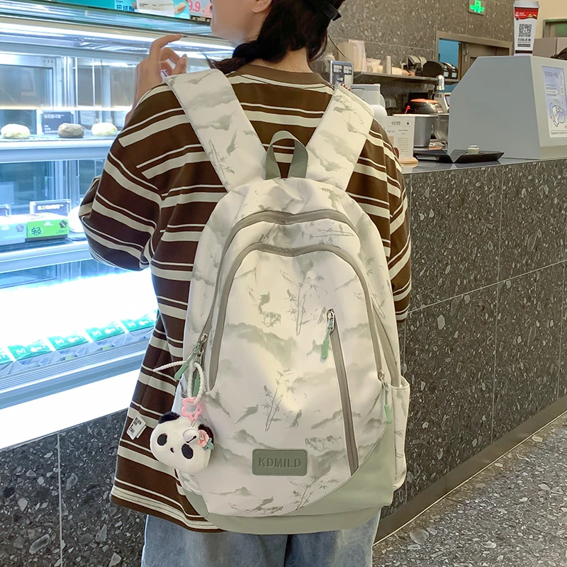 初中生扎染设计书包初中女生轻便双肩包高中大学生休闲旅行背包女