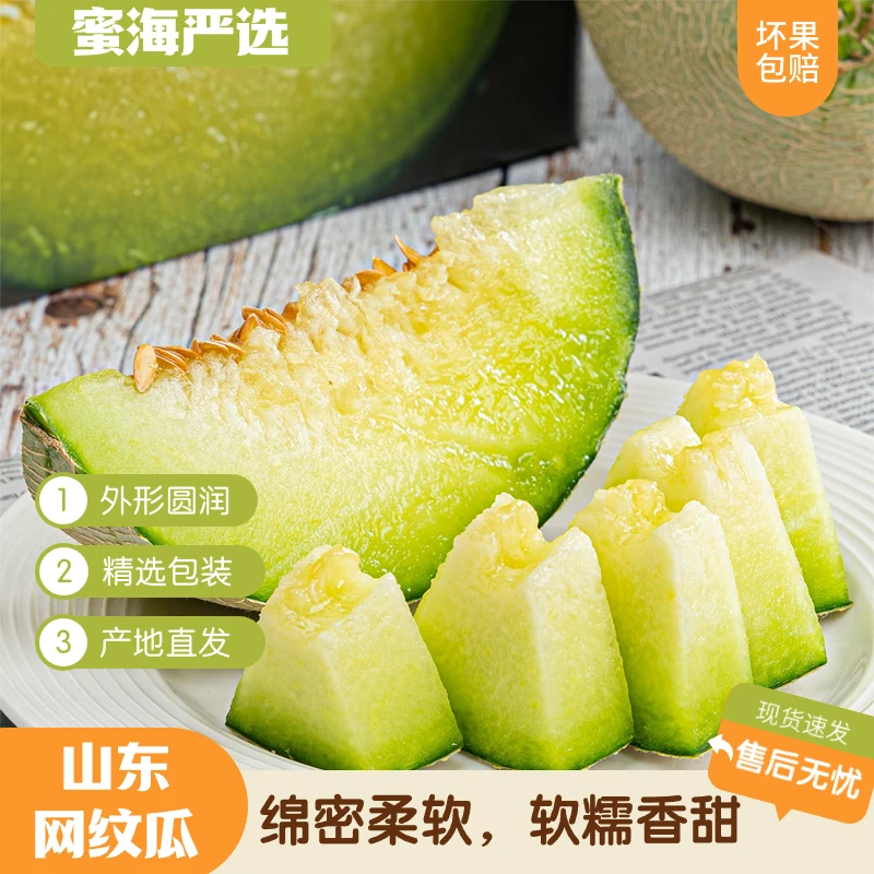 【蜜海严选】山东网纹瓜4.5-5斤/8-8.5斤家庭装软糯香甜新鲜送勺