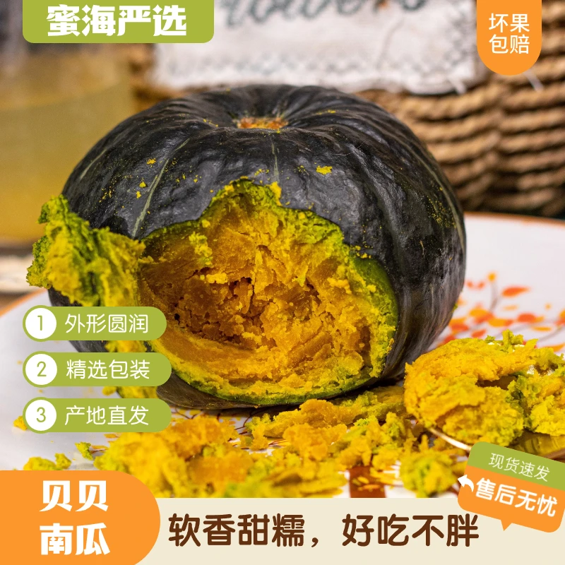 【蜜海严选】贝贝南瓜3斤家庭装粉糯香甜口感细腻单果250g+