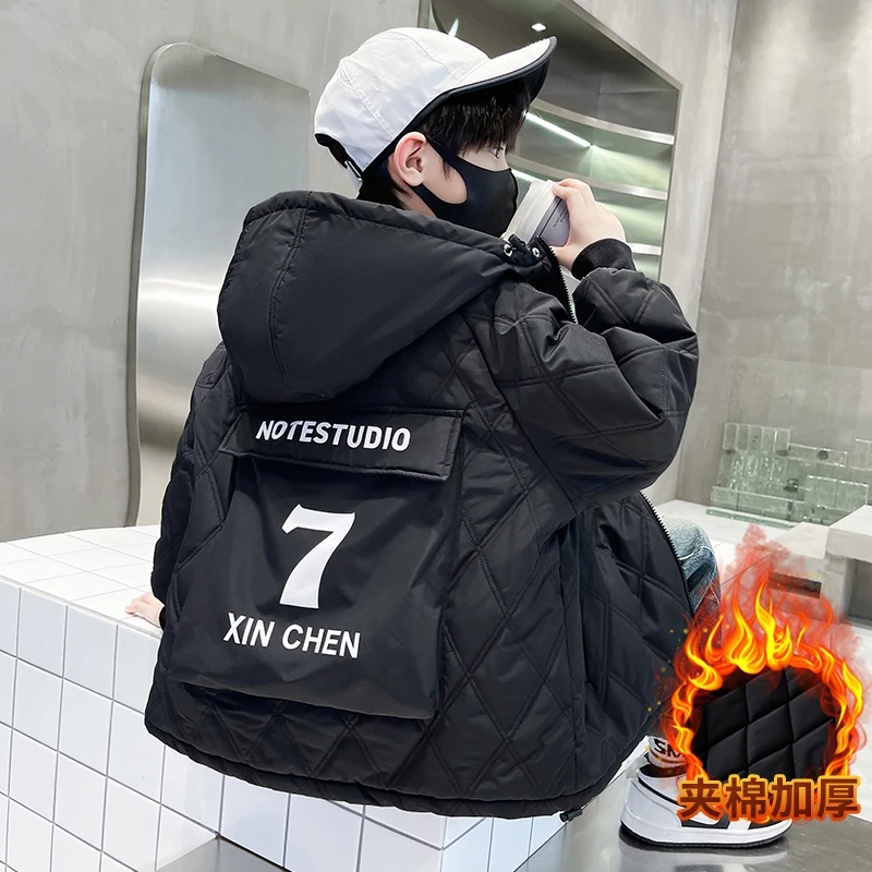 男童秋冬外套儿童薄棉衣2024新款中大童爆款二棉服秋冬款棉袄加绒