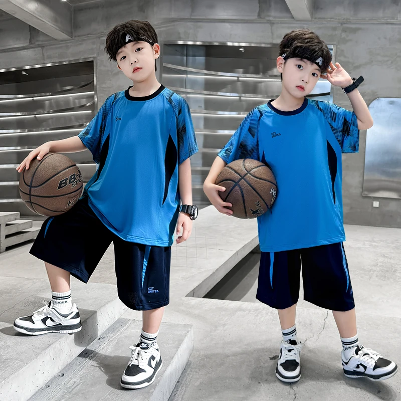 男童夏装篮球服套装儿童2024新款薄款冰丝速干衣户外中大男孩短袖