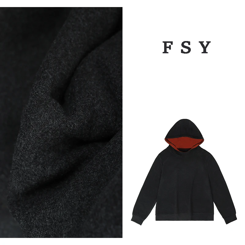 蚕丝澳绒连帽衫休闲宽松撞色时尚秋冬保暖长袖百搭