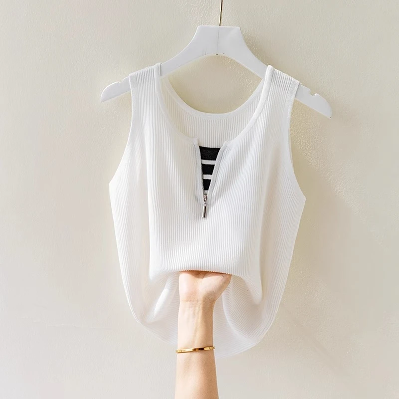 女装背心打底吊带显瘦无袖百搭夏季外穿修身白色短款时尚薄款宽松