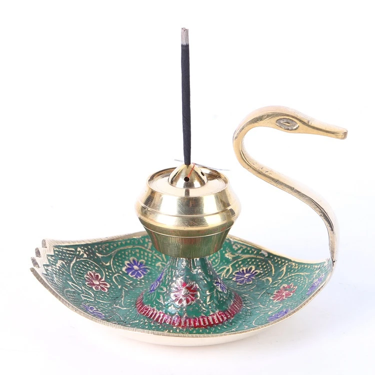 RAJ印度香 进口香薰器具香盒 香板 香炉 铜制彩绘手工香具铜