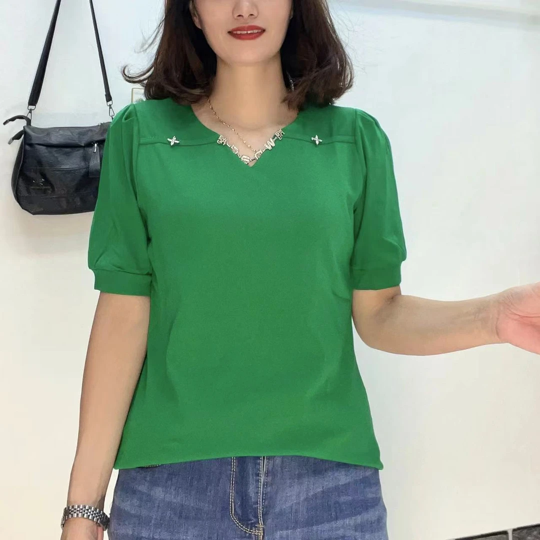 新款百搭短袖上衣615（断码清仓）