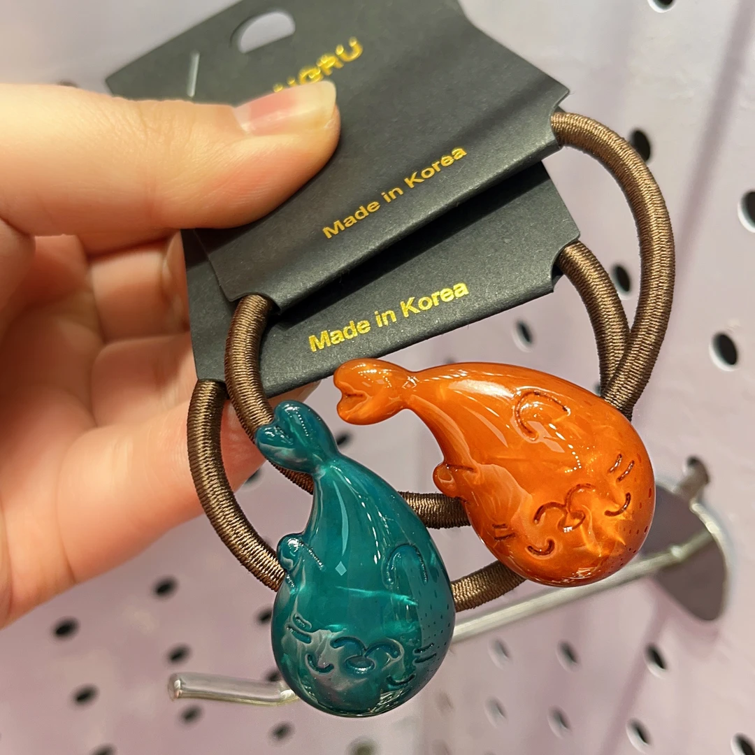 韩国进口醋酸可爱海豹头绳丸子头马尾辫皮筋发绳儿童发圈时尚发饰