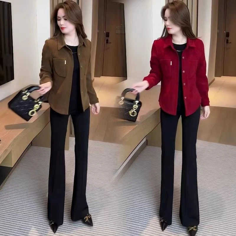 中老年女装春秋显瘦气质长袖休闲衬衫妈妈装时尚百搭秋季外套