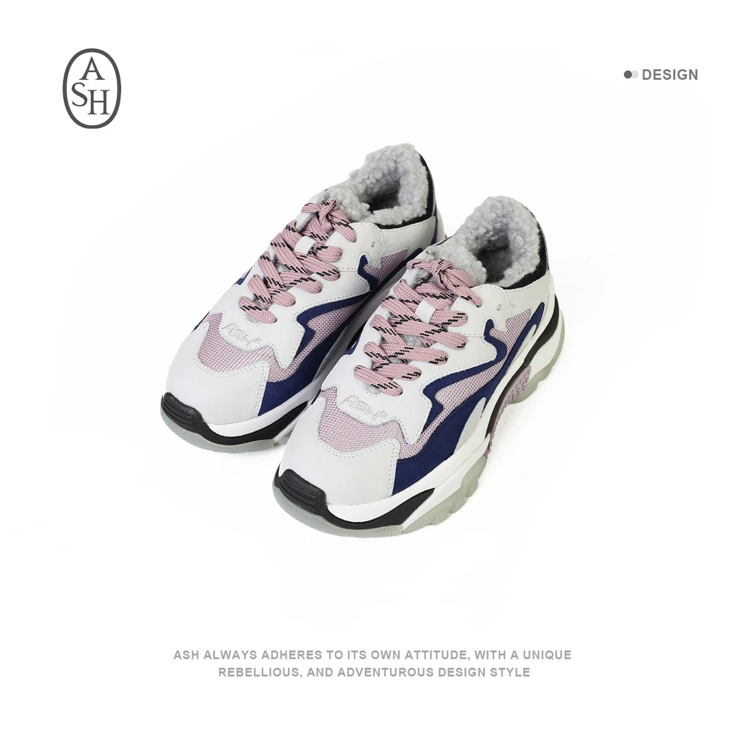 ASH撞色拼接低帮休闲运动跑步鞋增高老爹鞋40073
