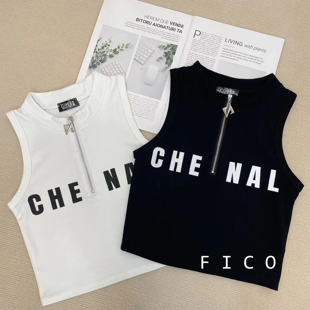 2024夏季新款盐系青春活力无袖修身上衣设计感