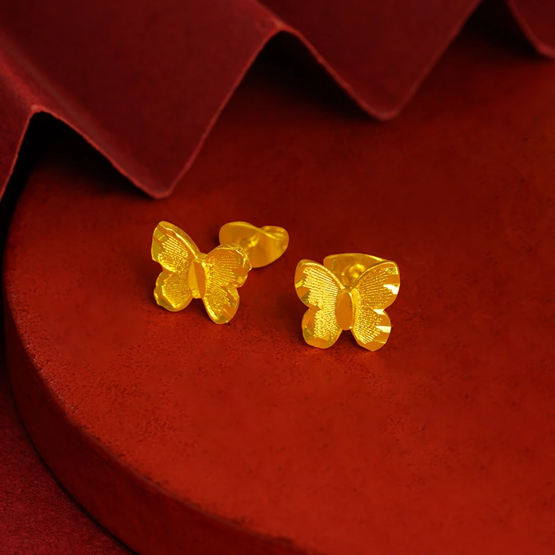 合金耳饰 【粉丝专享】蝴蝶耳钉气质甜美经典简约百搭女款