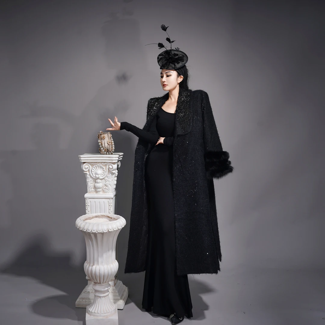 【星姐推荐】星原创高级定制【黑夜流星】设计师款冬季轻奢名媛外套