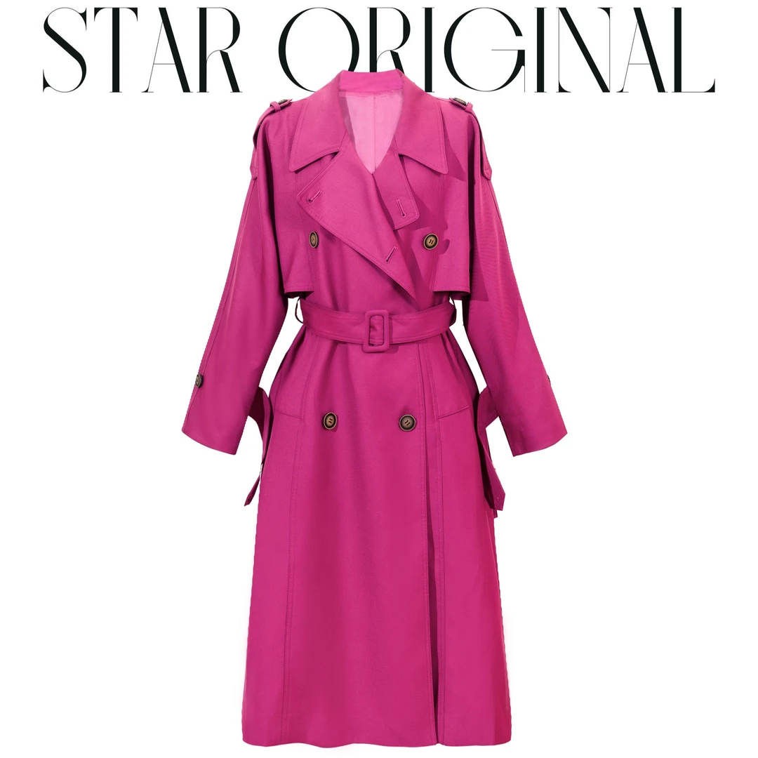 【星姐推荐】星原创高级定制「醉人玫瑰」设计师秋冬网红气质时尚风衣