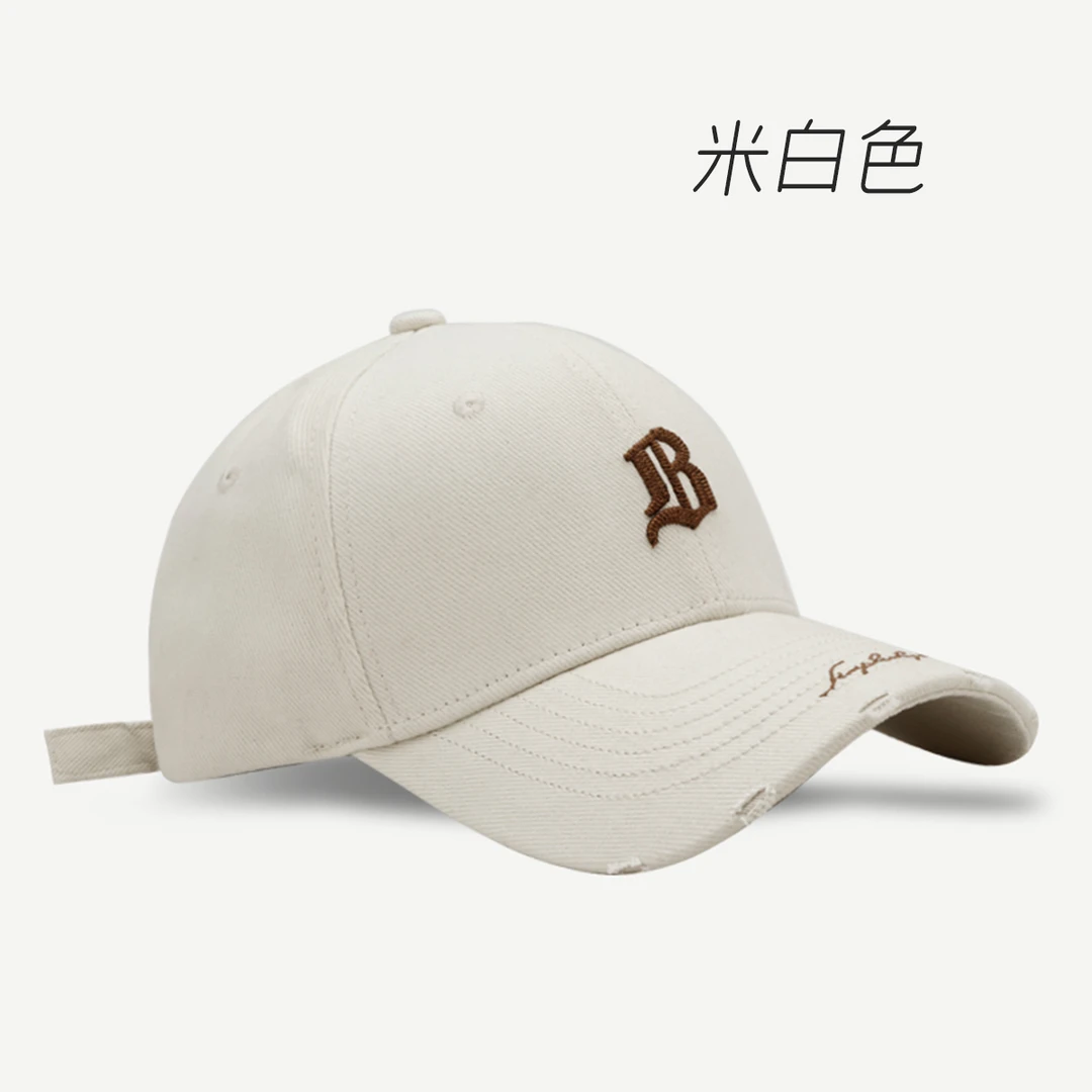 B硬顶2025潮牌春夏季字母刺绣棒球帽情侣大头围帽子鸭舌帽宽檐