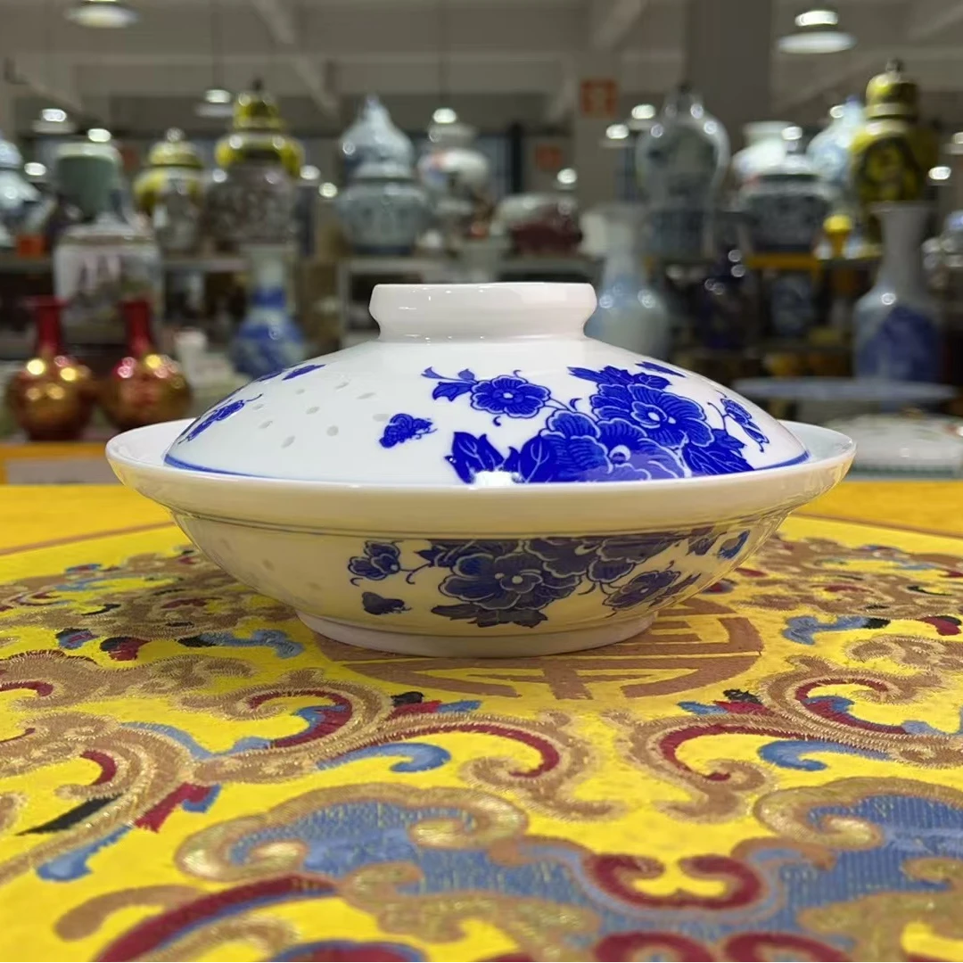 【单个装口径18cm】景德镇陶瓷青花盖盘陶瓷碗