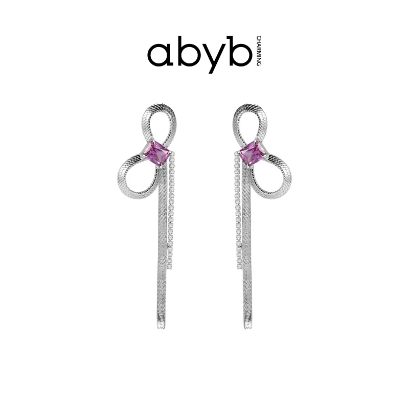 ABYBCHARMING 铜合金合成锆石耳饰 天使的翅膀耳环