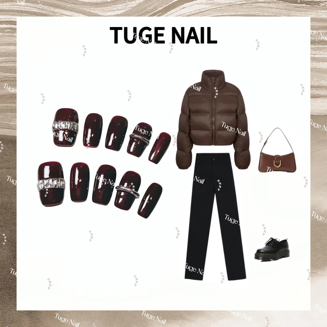 TugeNail 肯豆2023秋冬高级复古极简小众设计师美甲TGS230047
