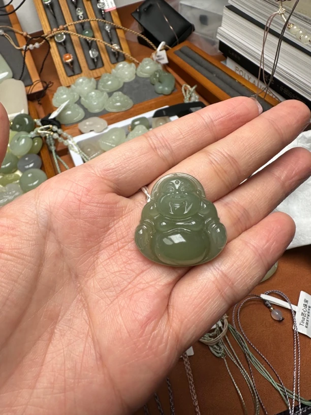 天然和田玉30mm佛公
