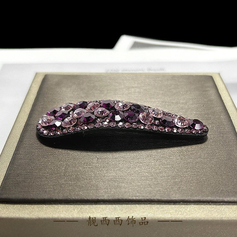 23233 7厘米紫色满钻轻奢碎发BB夹