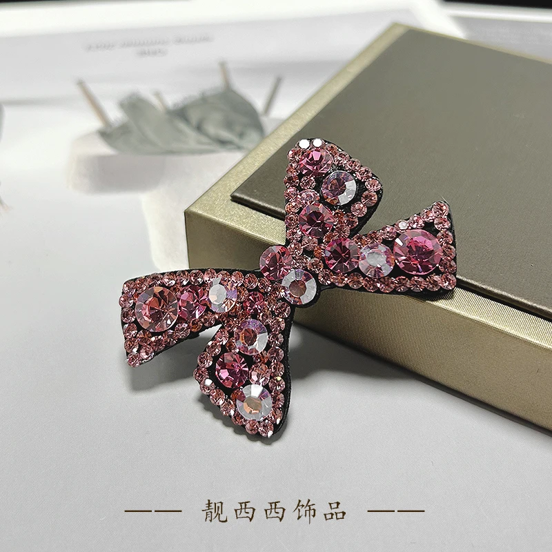 32294 粉色6.3厘米风车蝴蝶结鸭嘴夹